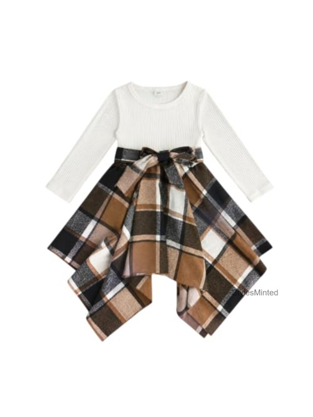 Toddler Girls Cotton Blend Plaid Long Sleeve Casual Fall Dress